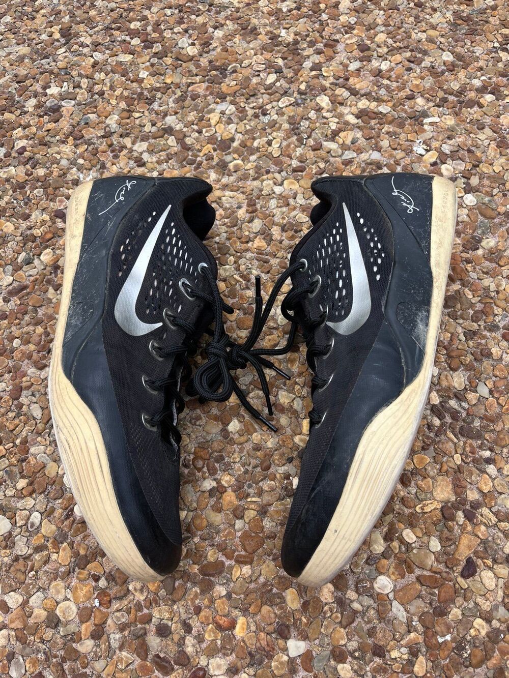 Nike Kobe 9 EM TB Black Metallic Silver Basketball Shoes Men Size 14 685776-002